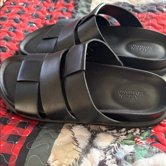 Allen Edmonds Black Men's Leather Sandals - Picture 8 of 13